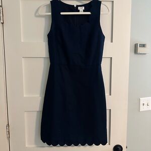 J. Crew Navy Scalloped Mini Dress
